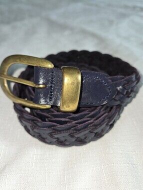 Vintage Capezio Blue Leather Belt M/L Argentina Equestrian Statement Buckle Boho
